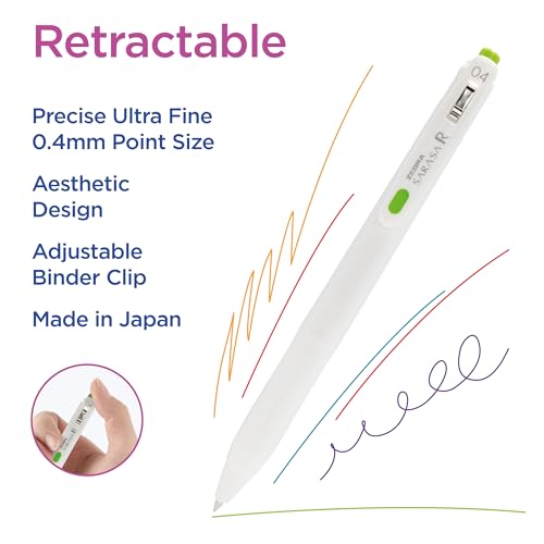 Zebra Pen, SARASA R Gel Pens, Red Ink, 0.4mm Fine Point, Vivid Ink to Create Deep, Saturated Color and Smooth Gel Lines, Quick-Drying for Smear-Free Writing, Made in Japan, 12-Pack (47570) - color: Red