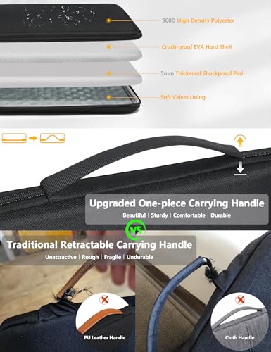 HYZUO 15-16 Inch Hard Shell Case Laptop Sleeve for MacBook Pro 16 M5/M4/M3/M2/M1 Pro/Max A3428 A3429 2026-2019, MacBook Air 15 M5/M4/M3/M2 2026-2023, 15" Surface Laptop, Razer Blade 15, Black - color: Black, size: 15-16 Inch
