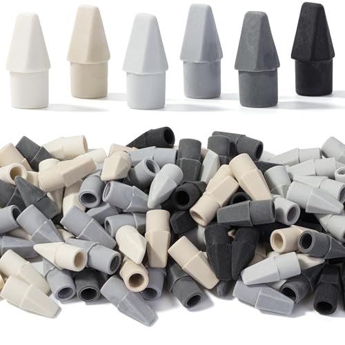 Mr. Pen- Pencil Erasers Toppers, 120 Pack, Colorful, Latex Free, No Smudge | Mr Pen Erasers for Pencils - color: Grayscale, size: 120 Pack