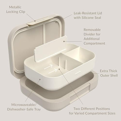 Bentgo® Modern - Leak-Resistant Bento Lunch Box For Adults, Teens, & Larger Appetites; Reusable BPA-Free Meal Prep Container with 3 or 4 Compartments, Dishwasher/Microwave Safe; 5 Cups (Sandstone) - color: Sandstone