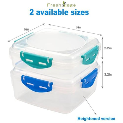 4 PCS Sandwich Containers - 100% Airtight & BPA-Free & Microwave & Dishwasher Safe Kitchen Storage Containers with Upgraded Snaps, 2 heightened Containers for Lunch Boxes and 2 normal version | Kitchen food Storage Containers with Upgraded Snaps lids, 2 h