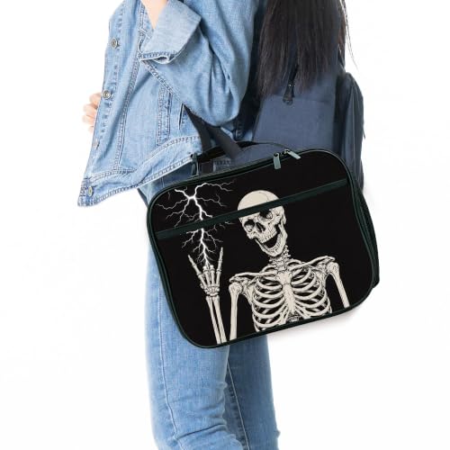Goth Skull Lunch Bag Insulated Reusable Lunch Box Kids Girls Boys Cooler Thermal Tote Bag For Men Women School Work Picnic - color: Goth Skull
