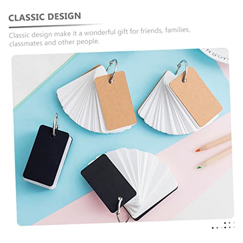 8pcs Blank Flash Cards Binder Rings Loose-Leaf Study Cards for DIY Projects and Creative Learning