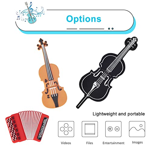 16GB USB Flash Drive Pack of 5 Pcs, BorlterClamp Thumb Drives Memory Stick with Cute Musical Instruments Pattern, USB Drive Gift for Students, Teachers and Kids - color: Musical Instruments Pattern 16GB*5