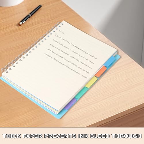 5 Subject Notebook College Ruled Spiral Notebook 7x10 Inch Hardcover Notebook with Divider Tabs 240 Pages Small Notebook for Work B5 Spiral Notebook College Ruled Notebook for Note Taking School,Blue - color: Blue