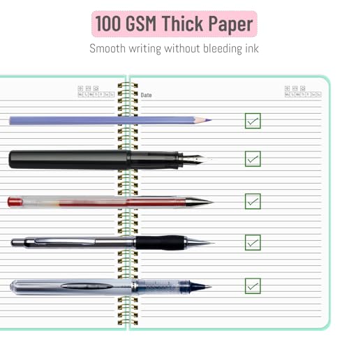 Hard Cover Notebook 8.5" x 11", 120 Pages A4 Spiral Notebook College Ruled Notebook for Work 100GSM - color: navy, style: Lined