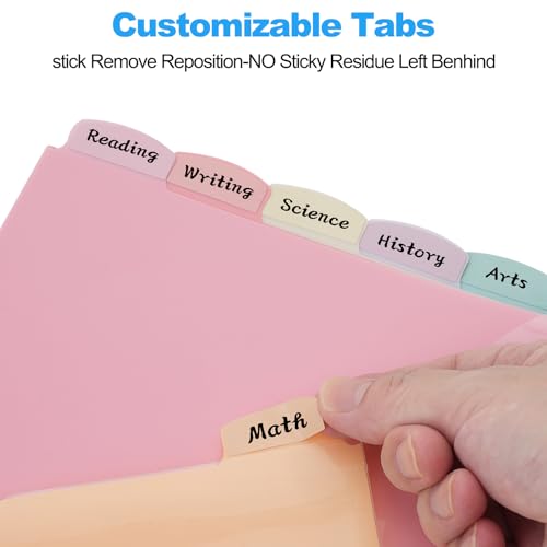 8 Tab Binder Dividers,Plastic Dividers for 3 Ring Binder,Big Tab Dividers for 3 Ring Binder with Sticker Labels, Pastel Color (2)