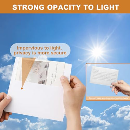 Silunkia 100 Packs White Note Cards and Envelopes 4.25 x 5.5 Heavyweight Flat Cardstock and A2 Envelopes Printable Self Seal for Greeting Cards, Thank You Notes, Birthday - color: White, size: 4.25x5.5-100pcs