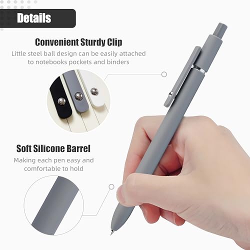 KALARA Aesthetic Gel Ink Pens, 0.5mm Fine Point for Smooth Writing, 6 Pens + 1 Refill No Smear & Bleed Quick Dry, Retractable, Ideal for Journaling and Note-Taking, Stylish Office and School Supplies - size: 6Pens + 1Refill