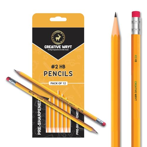 Wood-Cased #2 Pencils 12 Pack, Pre-sharpened, HB Lead for Classroom, Office, and Drawing, Eco-Friendly, Break-Resistant, Smooth Writing, Yellow