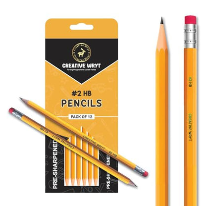 Wood-Cased #2 Pencils 12 Pack, Pre-sharpened, HB Lead for Classroom, Office, and Drawing, Eco-Friendly, Break-Resistant, Smooth Writing, Yellow