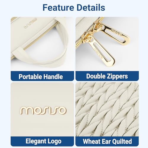 MOSISO Laptop Case 13.3 inch, 13-13.3 inch Laptop Sleeve Compatible with MacBook Neo/Air 13.6 M5 M4 M3 M2 M1/Pro 13/14, HP Dell Lenovo ASUS, Wheat Ear Quilted Carrying Bag with Handle&Pocket, Sand - color: Sand, size: 13.3 inch