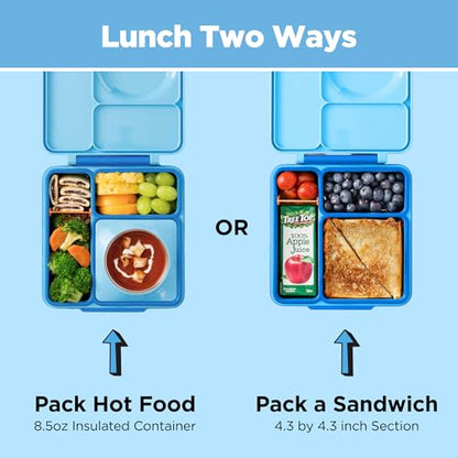 Omie OmieBox Kids Insulated Leakproof Bento Lunch Box with Food Jar (Blue Sky) - color: Blue Sky