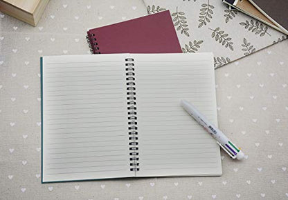 Yansanido Spiral Notebook, 6 Pcs A5 Craft Softcover 8mm Ruled 6 Color 60 Sheets -120 Pages Journals for Study and Notes(6 color)