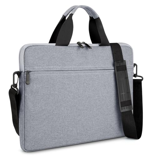 15.6-16 Inch Laptop Sleeve Shoulder Bag Notebook Chromebook Computer Carrying Case Compatible with 15.6 inch Acer Asus Dell HP Thinkpad, Gray - color: Gray, size: 15.6"-16"