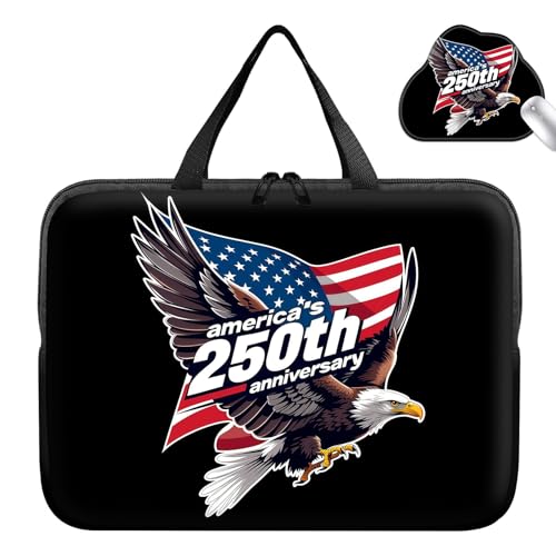 Laptop Bag 10 Inch,Resistant Shockproof Laptop Sleeve Case Protective Cover Carrying Case with Handle Compatible for HP Dell Lenovo Acer Asus Notebook Computer,America 250 Eagle Flag - color: America 250 Eagle Flag, size: 9-10.5 in