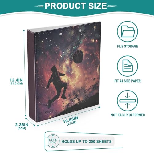Football 3-Ring Binder,1.5 Inch D-Ring Organizer Folder Clipboard Binder for Work Office School - color: Coloe9