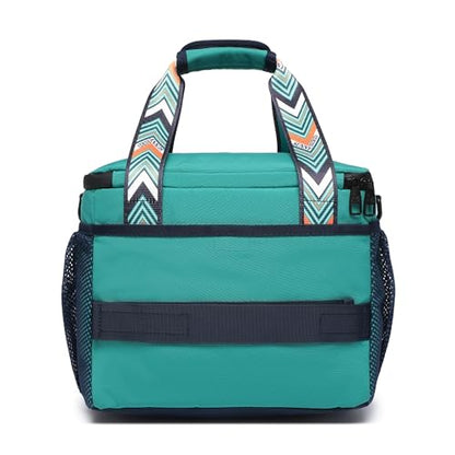 SUNNY BIRD 12L Large Insulated Lunch Bag, Leakproof and Foldable Lunch Cooler Box for Women Adult and Men, Fits 18 Cans (Turquoise Green) - color: Turquoise Green