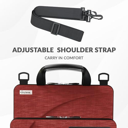 UZBL 11-11.6 Inch Always-on Chromebook Protective Hard Shell Case Cover with Pouch and Shoulder Strap, Fits MacBook Neo 13 inch - color: Deep Red