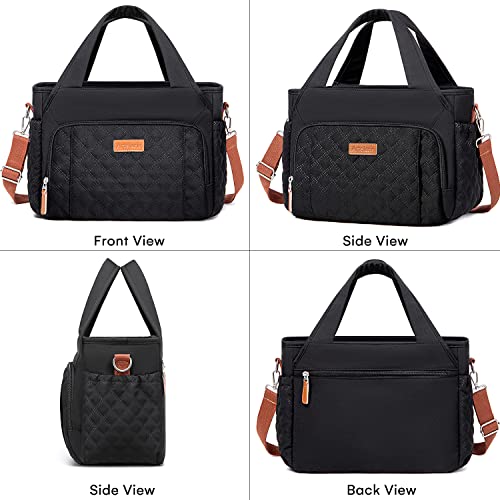 Artelaris Insulated Lunch Bag for Women,Leak-Proof Cooler Lunch Box, Cooling Tote for Adult,with 7 Pockets,Adjustable Strap(15 Liters) - color: Black