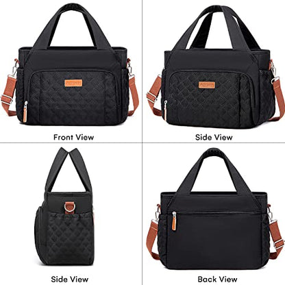 Artelaris Insulated Lunch Bag for Women,Leak-Proof Cooler Lunch Box, Cooling Tote for Adult,with 7 Pockets,Adjustable Strap(15 Liters) - color: Black