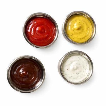 [6 Pack 4 Oz Small Condiment & Dip Containers with Leakproof Lids, Reusable Stainless Steel Bento Box Sauce Cups for Lunches, Picnics & Kitchen Storage (6PC Mixed) - size: 6PC Mixed