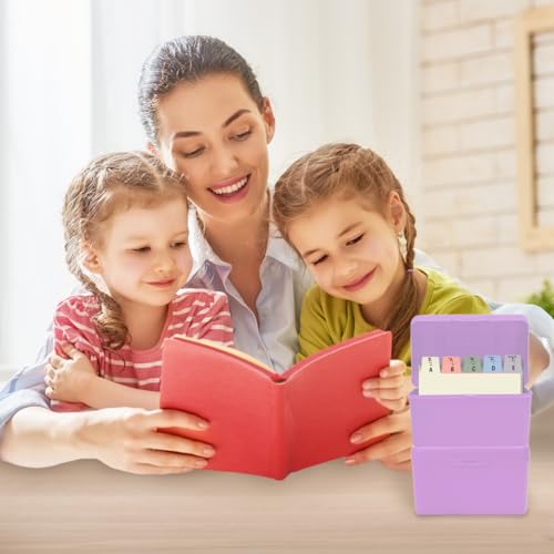 H4D 3x5 Index Card Holder with 100 Index Cards and 25 Dividers, Pale Purple | 3x5 Inch Plastic Box, Heavyweight 3x5 Index Cards, Plastic 3x5 Index Card Dividers, Snap Closure Lid - color: Light Purple, size: 3"x5"