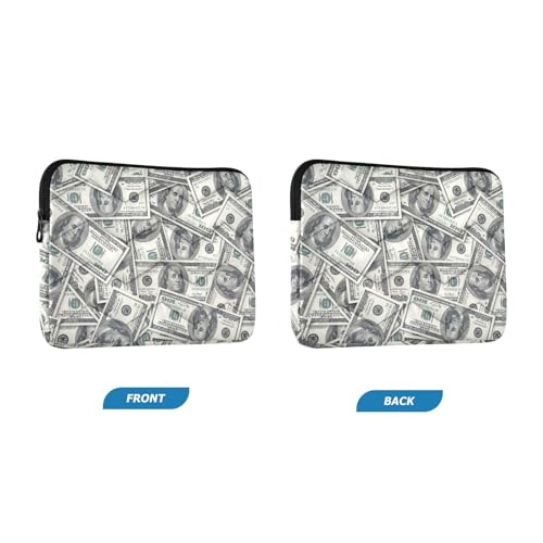 Cute Laptop Sleeve 13 inch Money Hundred Dollar Bill Laptop Bag 14 inch Waterproof Computer Bag for Women Laptop Accessories Computer Cover Bag for Tablet Men - color: Money Hundred Dollar Bill