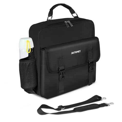 3 Ring Zipper Binder 500-Sheet Zipper Binder Adjustable Shoulder Strap & Handle for 14 Inch Laptop for School and Office (Black)