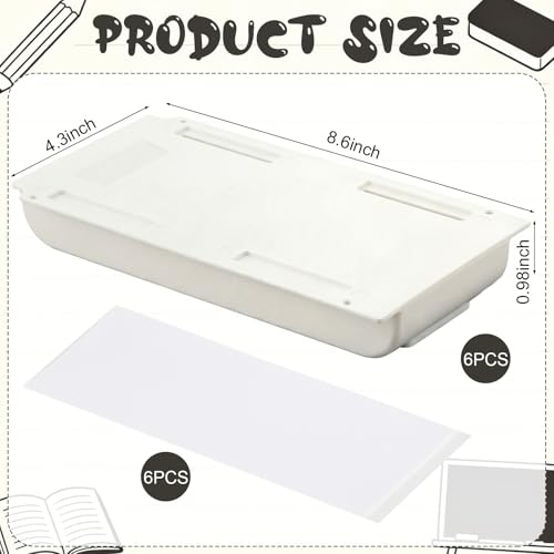 FoldTier 6 Pcs Student Desk Organizer for Classroom Under Desk Drawer for Students Adjustable Desktop Storage Dividers Organizer Accessories Supplies for Back to School First Day of School Gift