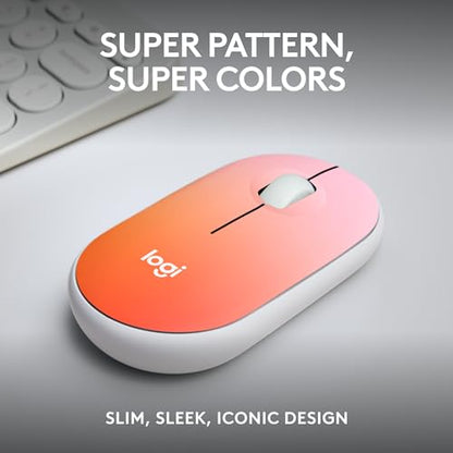 Logitech M340 Wireless Mouse with Limited Edition Prints, USB Receiver and Silent Clicks, Portable Wireless Mouse for Laptop, PC, Windows, Chrome, Surface – Tropical Sunrise - color: Tropical Sunrise