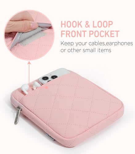 MoKo 6-7 inch Padded E-Reader Sleeve Case with Dual Pockets Fits with 6/6.8/7-inch E-Reader/Nook/Kobo, Protective Sleeve Cover Pouch Bag Carrying Case, Pink