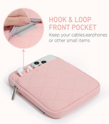MoKo 6-7 inch Padded E-Reader Sleeve Case with Dual Pockets Fits with 6/6.8/7-inch E-Reader/Nook/Kobo, Protective Sleeve Cover Pouch Bag Carrying Case, Pink