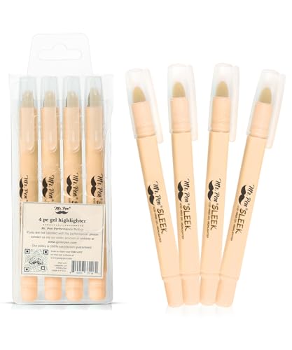 Mr. Pen- No Bleed Gel Highlighters, Cream, 4 Pack | Bible Highlighters and Pens No Bleed, Bible Markers for Study, Journaling, School Supplies and Accessories - color: Cream
