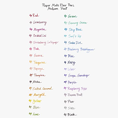 Paper Mate Flair Felt Tip Pens, Medium Point (0.7mm), Red Ink, 12 Count - Teacher Supplies, Arts & Crafts - color: Red