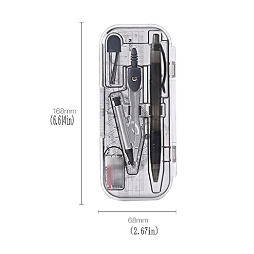 UNNS Drawing Compass Geometry Precision Tools Math Geometry Kit Metal Compass Student Circle Drawing Tools & Storage Box Math Supplies Geometry Set (Color : A)