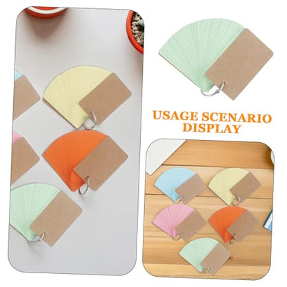 KICHOUSE 5pcs Metal Binder Rings Flash Cards for Studying Blank Index Note Cards