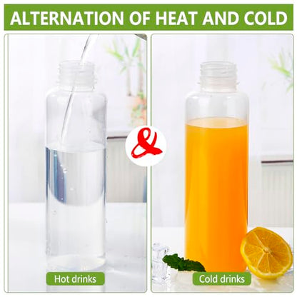zmybcpack 12 Pack 500 Ml PP Heat-Resistant Plastic Juice Bottles With Caps-Plastic Smoothie Bottles-Reusable Bulk Beverage Containers with Lids For Juice, Beverage(Dishwasher Safe) | Heat-Resistant Plastic Smoothie Bottles with lids, Reusable Drink Contai
