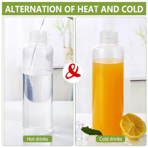 zmybcpack 12 Pack 10oz/300ml Plastic Juice Bottle With Caps Dishwasher Safe | Plastic Smoothie Bottles, Reusable Fridge Drinking Bottle with Lid for Juice, Milk and Other Beverages - size: 10oz 12pack