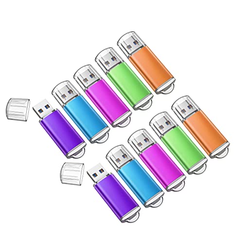 USB 3.0 Flash Drive K&ZZ 10 Pack 64GB Flash Drive 3.0 64 GB Thumb Drives 64G Memory Stick Data Drive Flash Stick U Disk, Multicolored - color: Multicolored (10 Pack), size: 64GB 3.0
