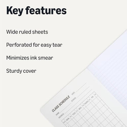 Amazon Basics Composition Notebook, Wide Ruled, 100 Sheets, 9.75" x 7.5", Marble Black, 12-Pack - color: Marble Black, size: Wide Ruled,12-pack