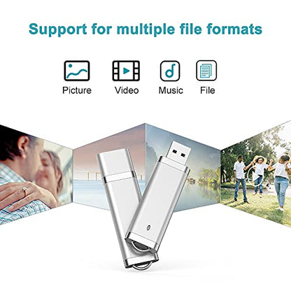 KEXIN 10PCS 8 GB Flash Drive Thumb Drive 8GB USB Drives Memory Sticks 8G Silver - color: Silver, size: 8G