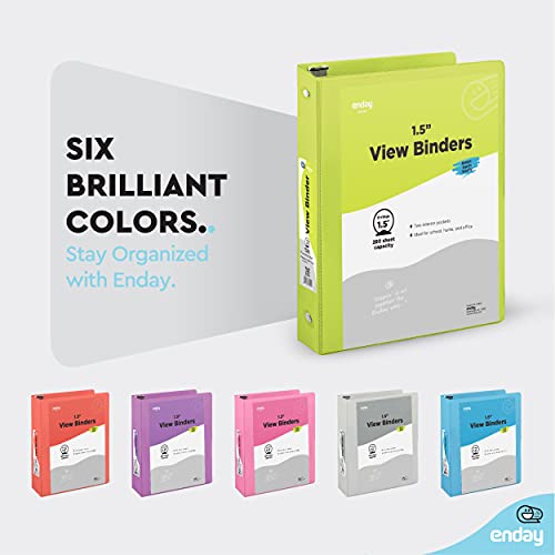 Enday 3 Ring Binder 1.5 Inch, Green Heavy Duty Three Ring Binder, 325 Sheets Capacity - 1.5 Inch Binder for Home School and Office - color: Green, size: 1.5-Inch