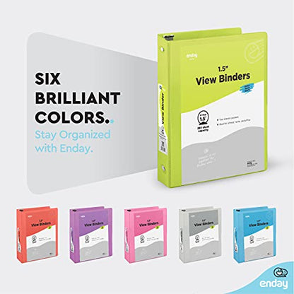 Enday 3 Ring Binder 1.5 Inch, Green Heavy Duty Three Ring Binder, 325 Sheets Capacity - 1.5 Inch Binder for Home School and Office - color: Green, size: 1.5-Inch