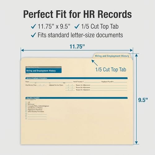 ComplyRight Hiring/Employment Folder, Pack of 25 | 9-1/2” x 12”, Document Filing Folder for Businesses, HR Employee Management Documentation Office Supplies - style: Hiring/Employment