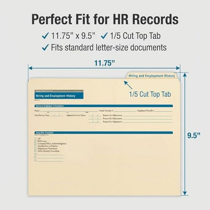 ComplyRight Hiring/Employment Folder, Pack of 25 | 9-1/2” x 12”, Document Filing Folder for Businesses, HR Employee Management Documentation Office Supplies - style: Hiring/Employment