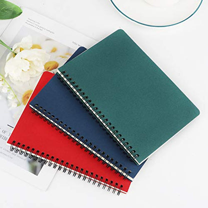 EUSOAR Spiral Lined Notebook, A5 3packs 5.5"X8.3" 120 Pages Lined Travel Writing Notebooks Journal, Memo Notepad Sketchbook, Students College Office Business Subject Diary Ruled Book Journal-3 Colors - color: Red, Green and Royal Blue, size: 3 Packs