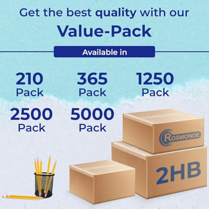 Rosmonde Pencils Bulk, 600 Pack, Pre Sharpened #2, Bulk Yellow Pencils, Easy Hold Grip With Earsers On Top, #2 HB Sharpened, Bulk Supplies for School Districts Classrooms & Colleges
