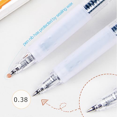 Ultra Fine Point Pens 0.38mm Retractable Gel Pens for Journaling, Planner, Note Taking, Quick Dry Black Ink, Refillable, 6 Count - style: 6 Counts