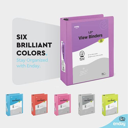 Enday 3 Ring Binder 1.5 Inch, Purple Heavy Duty Three Ring Binder, 325 Sheets Capacity - 1.5 Inch Binder for Home School and Office - color: Purple, size: 1.5-Inch
